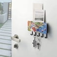 thumbnail image 5 of Coastal Village Houses Mail Holder Organizer Wall Mount with Shelf Key Holder Key Rack with 5 Key Hooks for Wall Decorative, 5 of 6