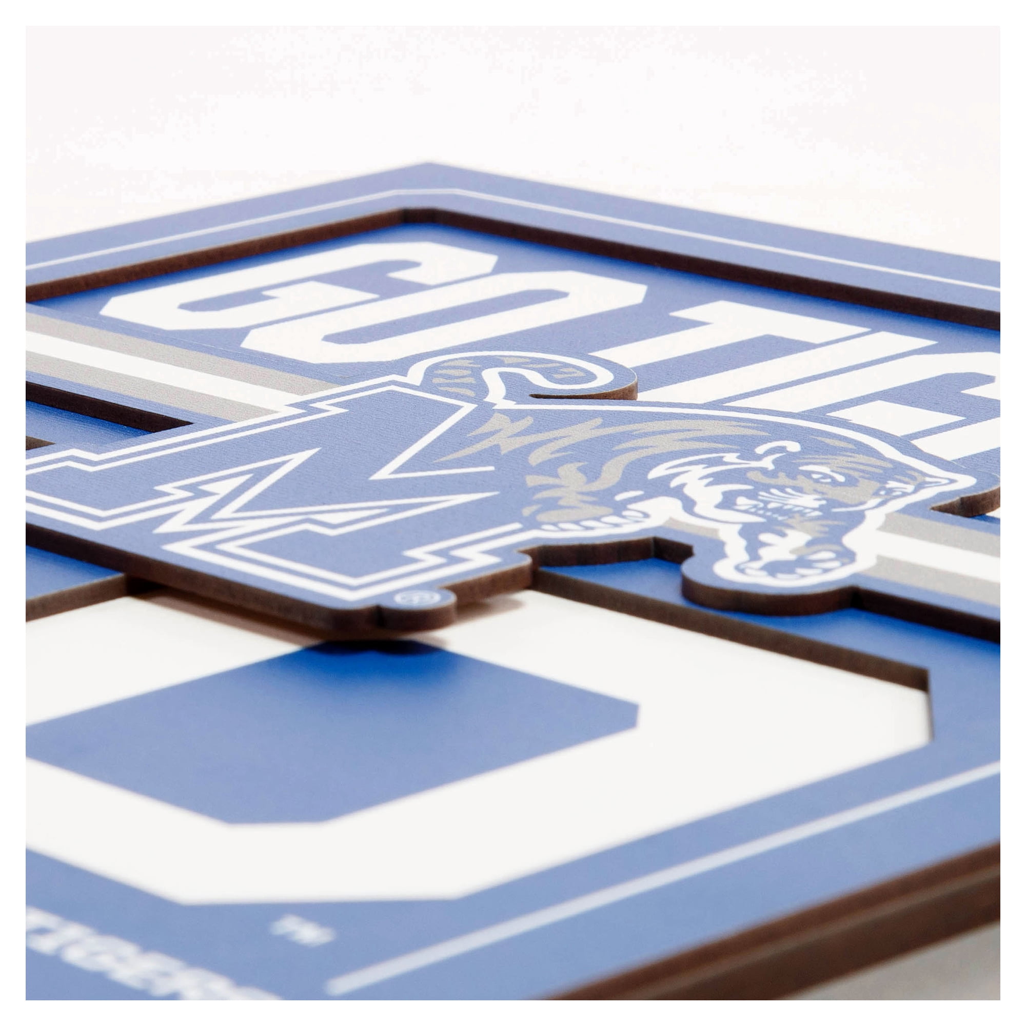 IDNA Memphis Tigers 12" x 12" Slogan Series 3D Wall Art