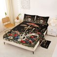 thumbnail image 2 of Homewish Vintage Spooky Skull Queen Sheets,Halloween Queen Sheet Sets,Daisy Flower Mushroom Bed Set,4pcs,1 Flat Sheet, 1 Fitted Sheet and 2 Pillowcases, 2 of 6