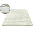 thumbnail image 2 of Striped Thin Mattress Pad Twin Size – Washable Polyester Quilted Bed Protector with Non-Slip Bottom, Lightweight Breathable Sleeping Mat for Dormitory, Easy Care (59 x 78 Inches), 2 of 6