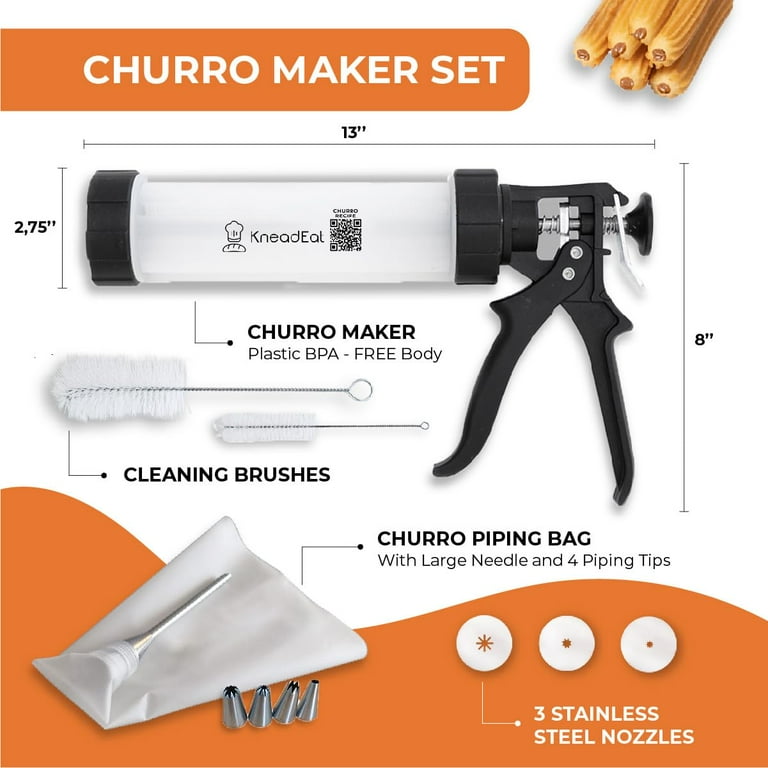  Churrera Churro Maker Machine - Free Recipe eBook Included - 8  Interchangeable Discs - Churros Maker Machine - Cookie Machine: Home &  Kitchen