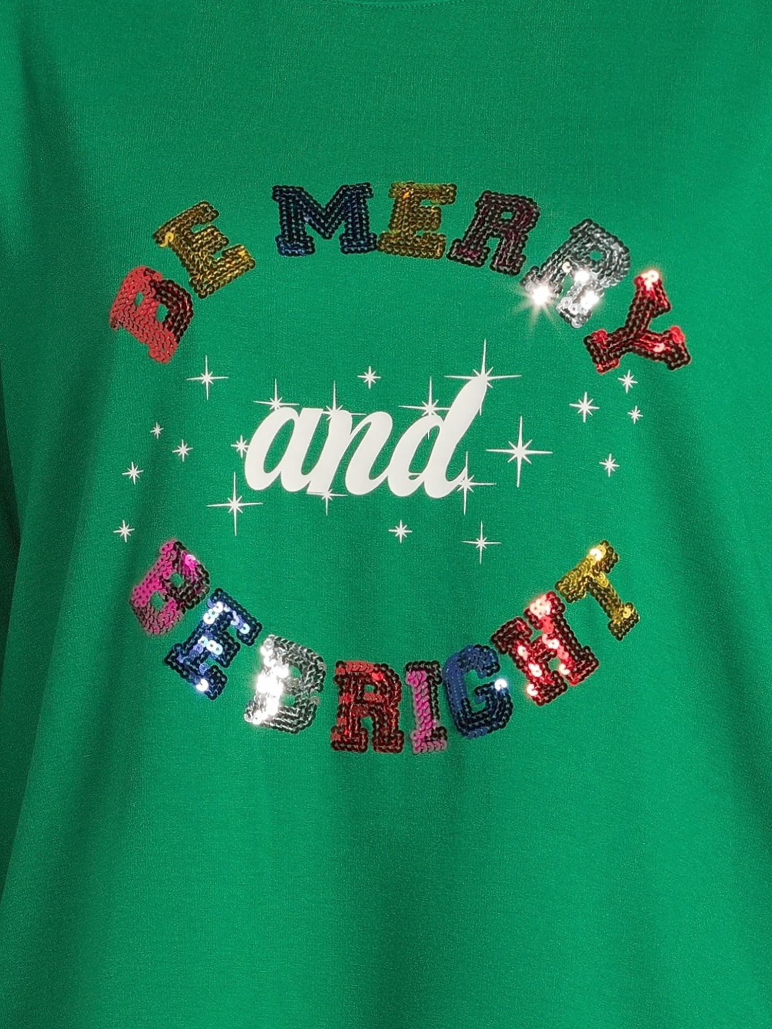 Christmas Women's Plus Size Sequin Graphic Sweatshirt from Feeling Festive