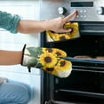 thumbnail image 2 of Sunflowers on Vintage Paper Kitchen Oven Mitt and Pot Holder Sets 2 Pcs for Baking, Cooking and Grilling, Heat Resistant Up To 392 °F, 2 of 7