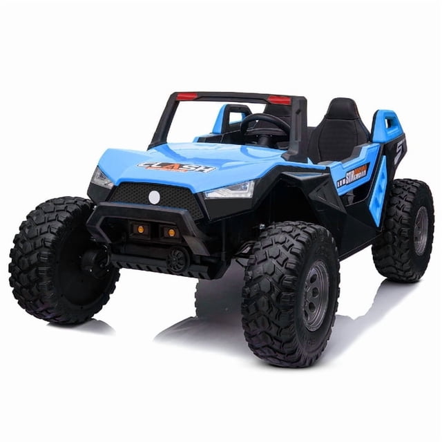 VOLTZ TOYS 2-Seater 24V Kids Ride On UTV - Realistic Off-Road Dune Buggy with EVA Tires, Spring Suspension, Remote Control & Music - Blue