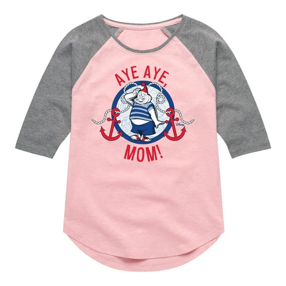 Disney - Peter Pan - Aye Aye, Mom - Sailor Style - Toddler And Youth Girls Raglan Graphic T-Shirt