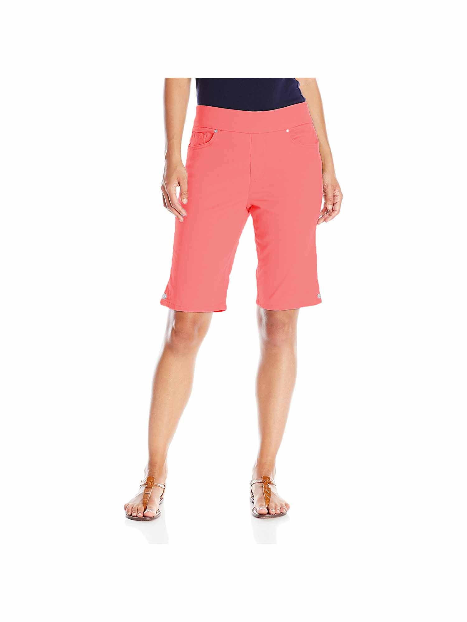 Gloria Vanderbilt Womens Avery Pull On Bermuda Short (Pink 