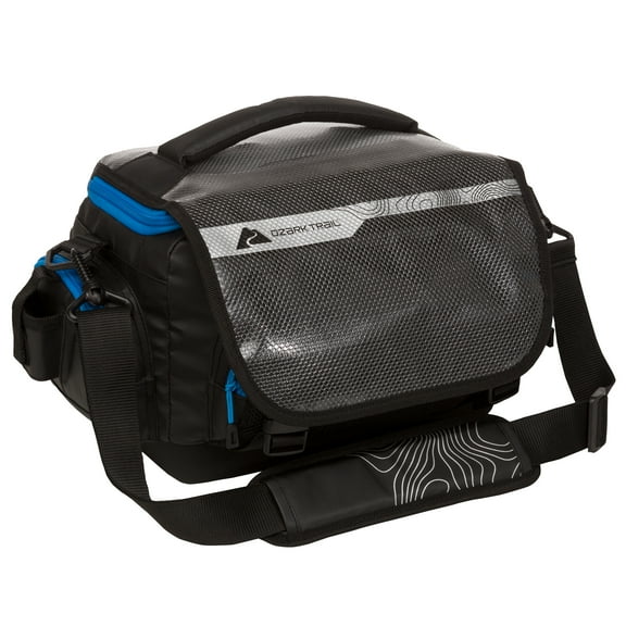 Ozark Trail Saltwater 15 Liter Fishing Tackle Box Gear Bag, Black, Polyester