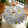 thumbnail image 4 of Round Tablecloth Wrinkle Free 60 Inch Table Cover Daisy Kitchen Dining, 4 of 5