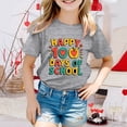 thumbnail image 2 of PMVFHDE Hauts Courts pour Fille Garçon et Fille Mode Décontractée Imprimé Col Rond Manches Courtes T-Shirt Gris, 4-5 Ans, 2 of 4