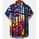 thumbnail image 2 of Camisa hawaiana con cuadros coloridos y diseño de arcoíris para hombre, de gran tamaño, informal, de manga corta, con botones simples, para playa, verano, 2 of 4