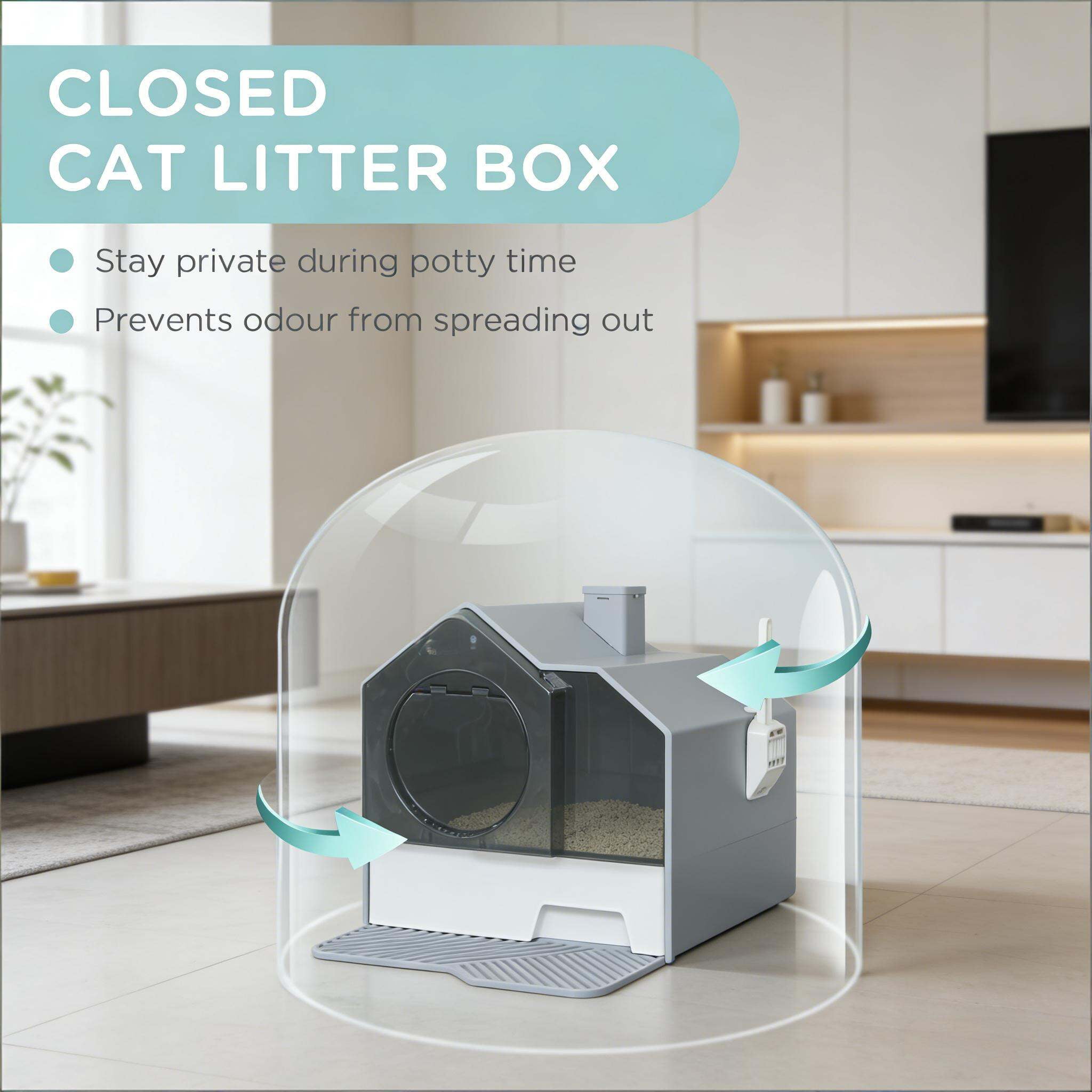 Orthopedic Dog Bed, Easy to Clean Cat Litter Box,Hooded Cat Litter Box, Black+ Gray,White Dog Bed,Abs,Polypropylene Cat Bed, Pet Supplies Pet Beds & Furniture