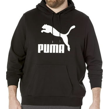 PUMA Men's French Terry Hoodie - Black with Logo - XXL