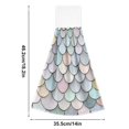 thumbnail image 6 of Yayeee Kitchen Hanging Hand Towels Set of 2 with Loop Bathroom Absorbent Tie Towel, Light Blue Shimmering Pattern, 6 of 7
