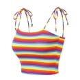 thumbnail image 6 of INSPIRE CHIC Women's Striped Tie Spaghetti Straps Summer Cami Tube Tops XS Multicolor Purple, 6 of 9