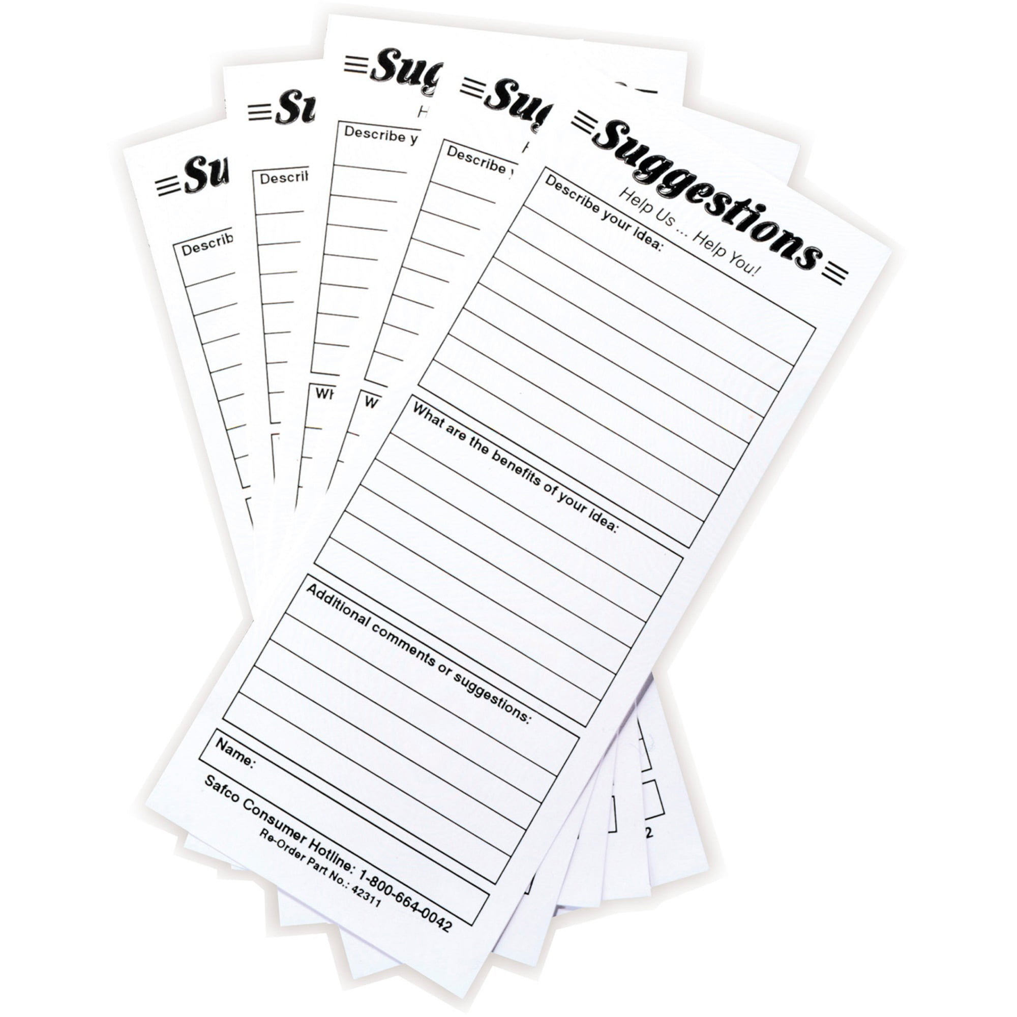 Safco, SAF4231, Suggestion Box Card Refills, 25 / Pack, White