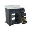 thumbnail image 3 of Aria 36" Bathroom Vanity with Marine Gray Cabinet and Quartz Marble Top, 3 of 5
