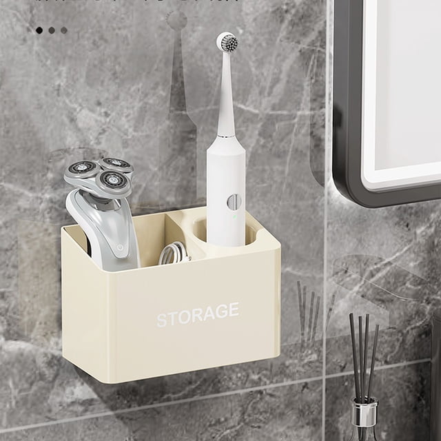 Xihbxyly Soporte para Artículos de Tocador, Soporte de Pared para Secador de Pelo, Diseño Compacto, Elegante Accesorio de Baño, Fácil Instalación, Solución para Organizar El Hogar, Material Plástico