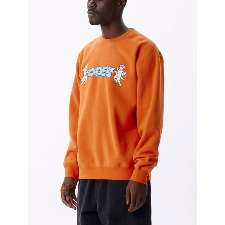 Obey Men s Cherub Throwie Sweatshirt Orange Oxide 112863153 XL
