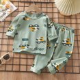 thumbnail image 2 of TOWED22 Baby Girl Boy Fall Winter Clothes 2pcs Cotton Graphic Tee Cotton Joggers Pants Toddler Outfits Casual Clothing(Green,6-7 Y), 2 of 6