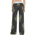 thumbnail image 4 of GZHJMY Women's Pajama Pants Black Cactus Comfy Stretch Sleepwear Essentials womens Lightweight Lounge Terry Pajama Pant, Large, 4 of 7