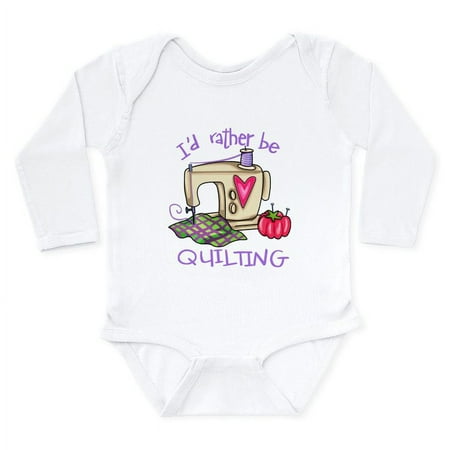 

CafePress - I d Rather Be Quilting Long Sleeve Infant Bodysuit - Long Sleeve Cotton Baby Bodysuit
