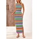 thumbnail image 3 of Vestido Maxi sin Mangas PRETTYGARDEN de Rayas Verde Talla M, 3 of 8