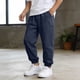 thumbnail image 1 of Ceisia Boys Elastic Waist Casual Athletic Pants Cotton-Linen Like Stretchy Breathable Cuffed Ankles Sweatpants for 5-15 Years Navy for 7-8 Years Gifts, 1 of 7