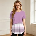 thumbnail image 6 of BRGZLK Maternity Nursing Tshirt for Womens Trendy Short Sleeve Stripe Patchwork Breastfeeding Tops Pregnant Breathable Comfortable Tees Pink S, 6 of 8
