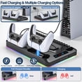 thumbnail image 5 of PS5 Stand with Cooling Fan,PS5/PS5 Slim Stand and Cooling Station with Dual Controller Charging Station for PlayStation 5 Console,Controller Charger, Cooling Fan, Headset Holder, 3 USB Hub, Black, 5 of 8