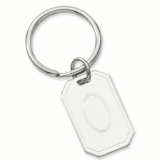 Rhodium-plated Kelly Waters with Engraveable Area Key Ring GP3806