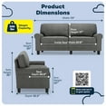 thumbnail image 2 of Serta Copenhagen 73" Rolled Arm Sofa with Removable Covers Gray, 2 of 16