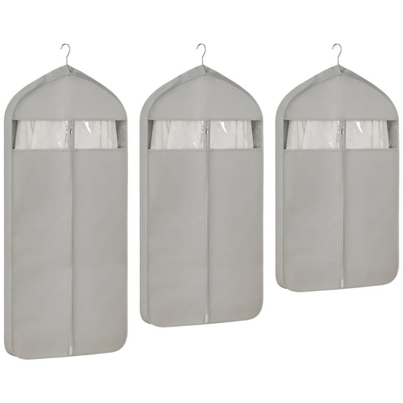 3 Pcs Hanging Garment Dust Covers with Zipper for Closet Organization and Travel