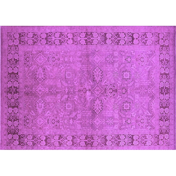 Ahgly Company Indoor Rectangle Oriental Purple Industrial Area Rugs, 5' x 8'