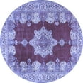 thumbnail image 1 of Ahgly Company Indoor Round Persian Blue Traditional Area Rugs, 5' Round, 1 of 4