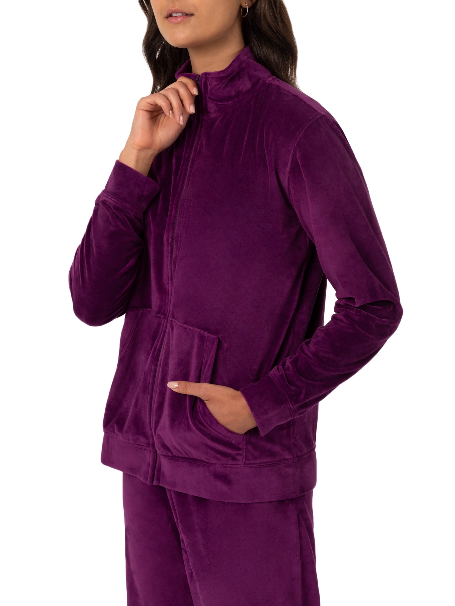 Athletic Works Women's Soft Velour Jacket and Pant Tracksuit, Size S-XXL
