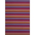 thumbnail image 2 of Unique Loom Outdoor Striped Collection Area Rug - Lines (6' 1" x 9' Rectangle Multi/Burgundy), 2 of 9
