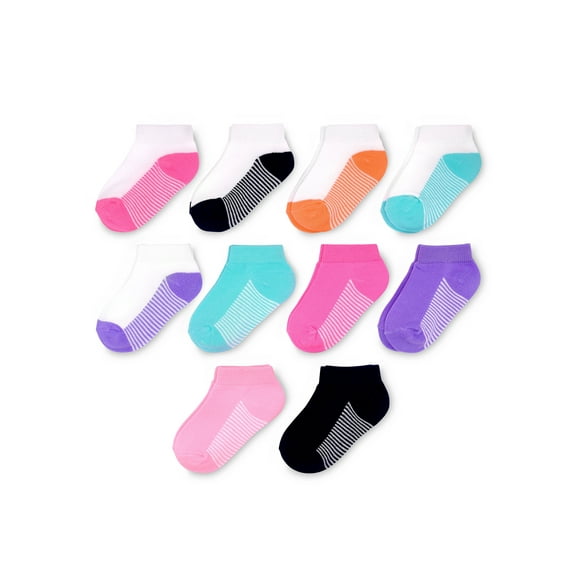 Fruit of the Loom Baby & Toddler Girls Low Cut Sock, 10 Pack (6M-5T)