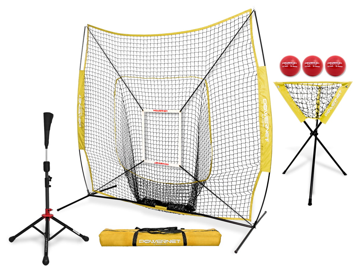 Refurbished PowerNet DLX Baseball Softball Net Strike Zone Tee Caddy Team Colors 