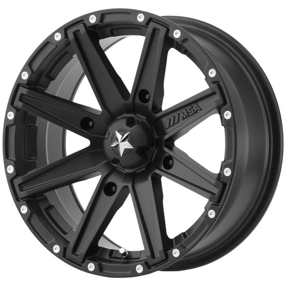 MSA Offroad Wheels Aluminum Rim M33 CLUTCH 12X7in Satin Black Finish, M33-02756