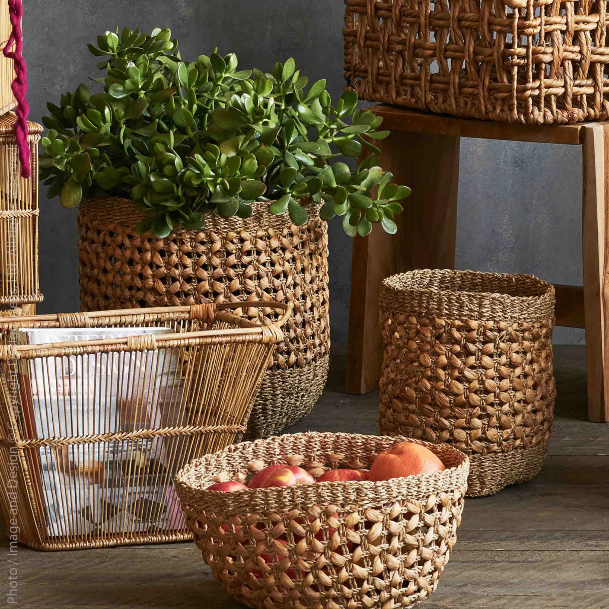 texxture Set of 3 Palomar Woven Baskets, Nesting Organizer Bins, Natural