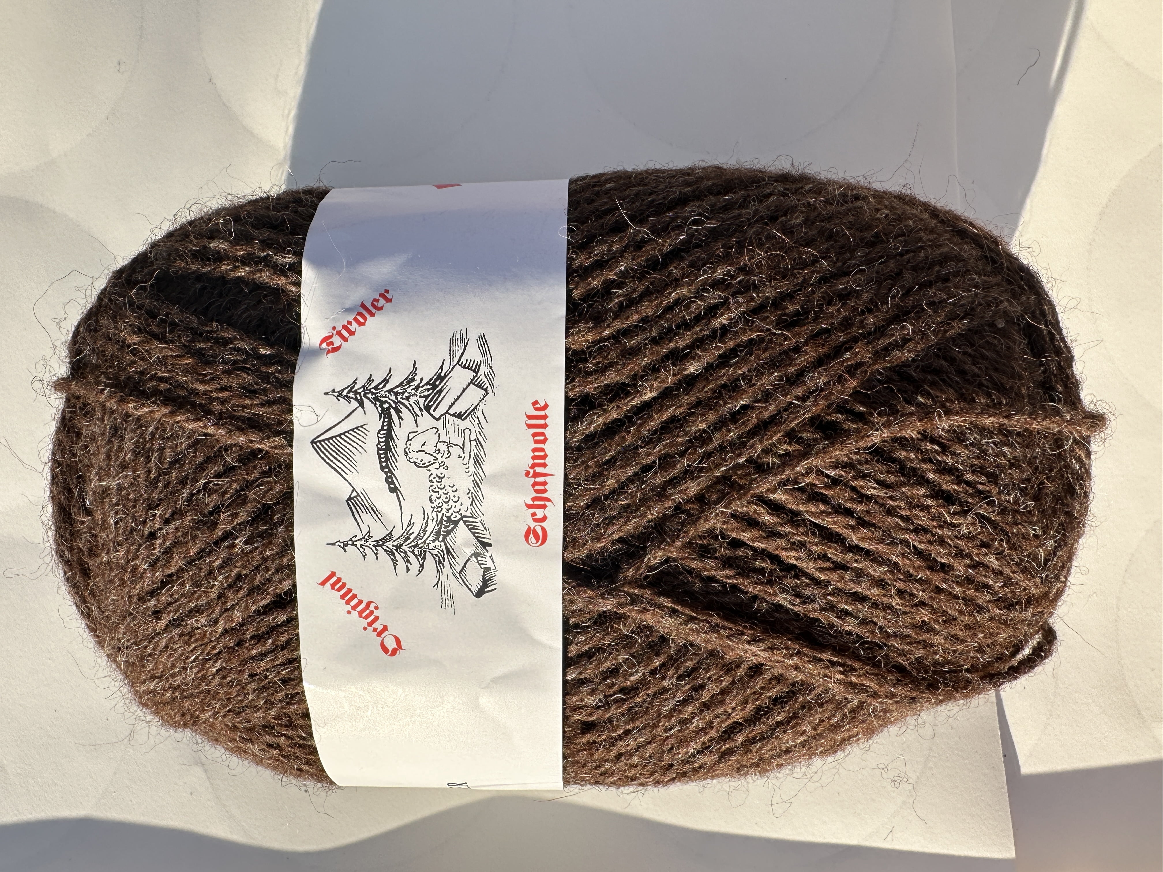 Wagner Fine Knitting Yarn in 50% Merino 50% Alpaca Wool (Dark Brown-3560)