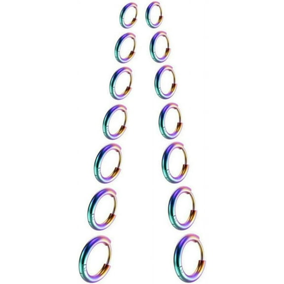 Xukmct 7 Pairs 18K Gold Plated Tiny Hoop Earrings 316L Stainless Steel Huggie Hoop Earrings Jewelry for Women Men