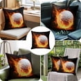 thumbnail image 6 of Flame Golf Ball Throw Pillow Cover Sports Black Background Abstract Art Cotton Linen Cushion Cover Throw Pillow Case with Invisible Zipper for Couch Sofa Bed Chair Car 20x20 Inch, 6 of 9