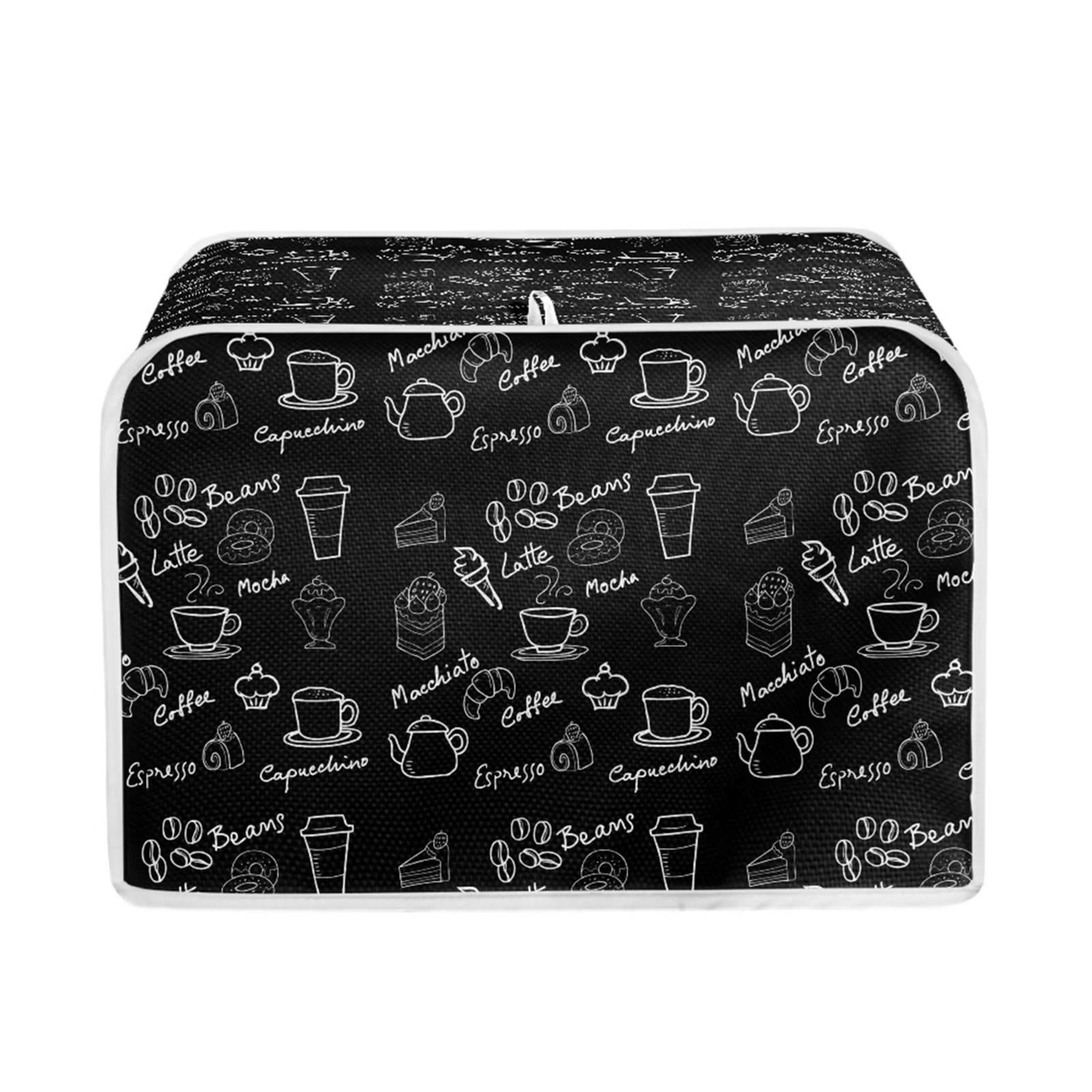 FKELYI Cafe Print Toaster Covers Waterproof Toaster Covers 4 Slice Wide