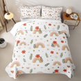thumbnail image 2 of Manfei Boho Rainbow Quilt King, Floral Leaf Plant King Coverlet Set, White, 3pcs, 1 Bedspread and 2 Pillowcases, 2 of 7