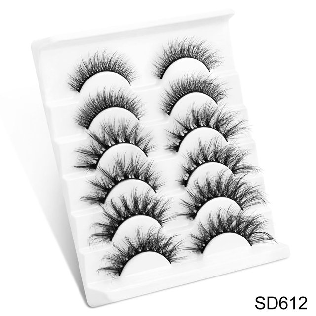 3/8/10 pares de pestañas de visón de imitación 6D, pestañas postizas largas gruesas naturales de 10-15mm, pestañas postizas dramáticas, maquillaje de ojos, extensión de belleza Tan Jianjun unisex