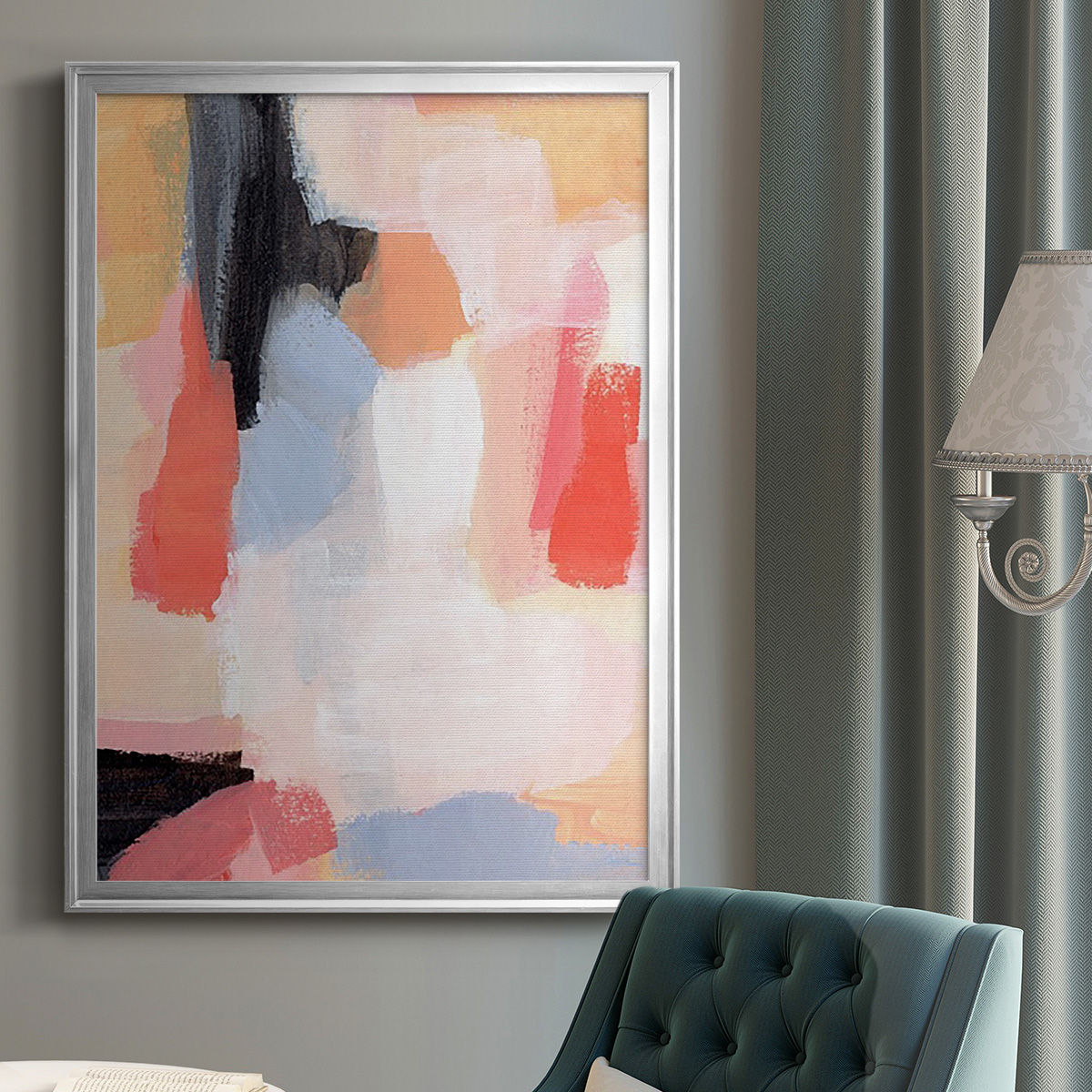 Aerial Scarlet II Premium Framed Print, in Gold, Black, or Silver - Ready to Hang