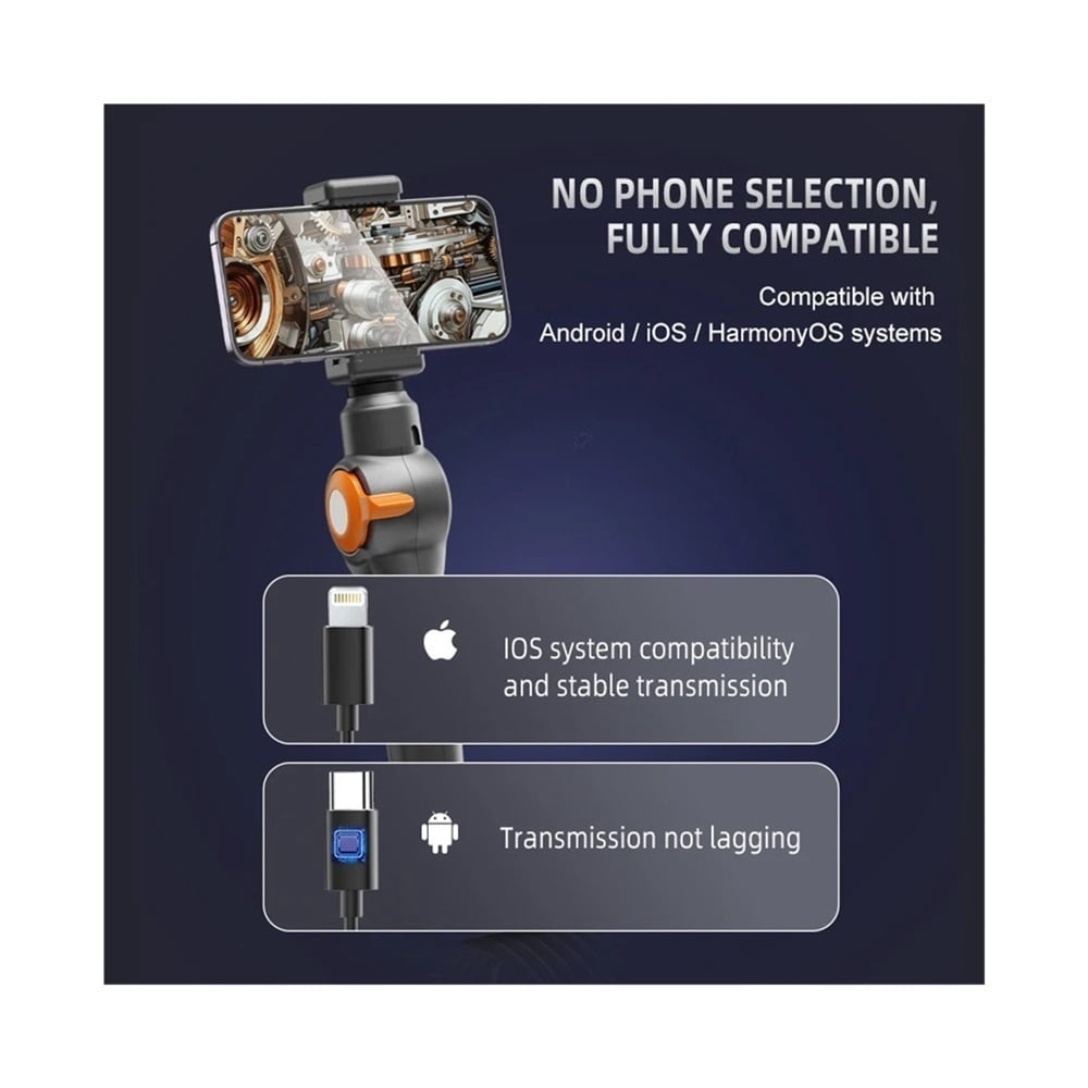 8mm  360 Degree Turn Industrial Endoscope Car Inspection Camera With 8 LEDs for iPhone Android 1080P Articulated Borescope 360
