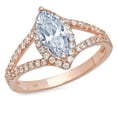 thumbnail image 7 of Halo Engagement Ring for Women - 1.2ct Natural Sky Blue Topaz in 14K Rose Gold Promise Ring, 7 of 7