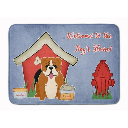 

Dog House Collection English Bulldog Red White Machine Washable Memory Foam Mat